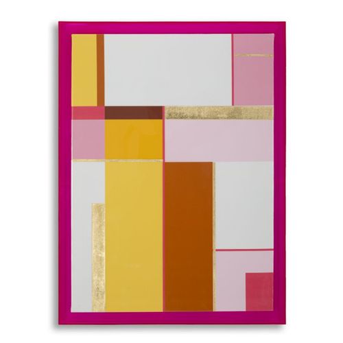 Impression Sur Toile Avec Cadre Psychédélique 1, Bois, Multicouleur, 60x3,3x80 Cm