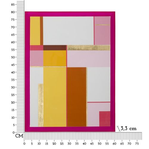 Impression Sur Toile Avec Cadre Psychédélique 1, Bois, Multicouleur, 60x3,3x80 Cm