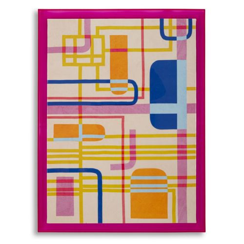Impression Sur Toile Avec Cadre Psychédélique 2, Bois, Multicouleur, 60x3,3x80 Cm