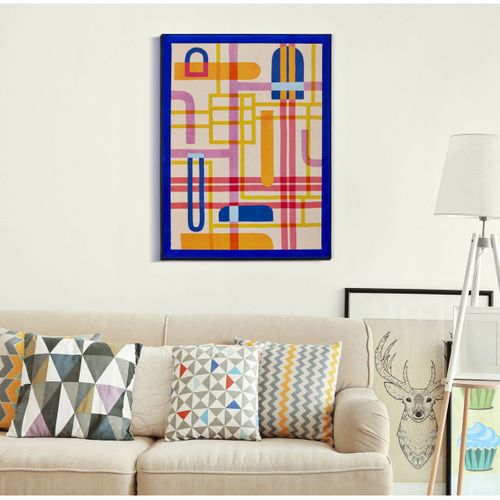 Impression Sur Toile Avec Cadre Psychédélique 3, Bois, Multicouleur, 60x3,3x80 Cm