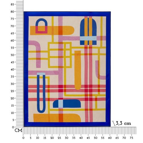 Impression Sur Toile Avec Cadre Psychédélique 3, Bois, Multicouleur, 60x3,3x80 Cm