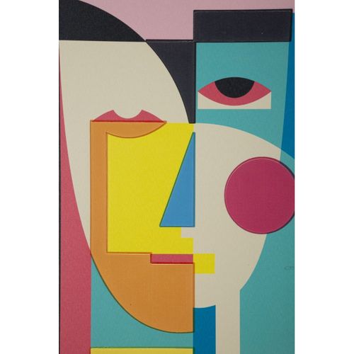 Impression Sur Toile Avec Cadre Psychédélique 4, Bois, Multicouleur, 50x3,3x70 Cm