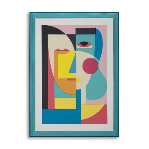 Impression Sur Toile Avec Cadre Psychédélique 4, Bois, Multicouleur, 50x3,3x70 Cm