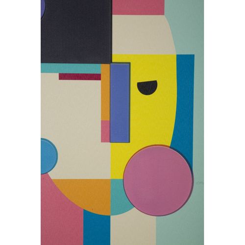 Impression Sur Toile Avec Cadre Psychédélique 5, Bois, Multicouleur, 50x3,3x70 Cm