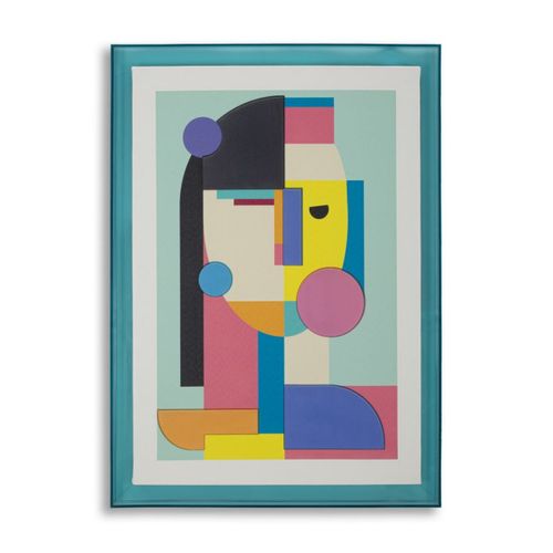 Impression Sur Toile Avec Cadre Psychédélique 5, Bois, Multicouleur, 50x3,3x70 Cm