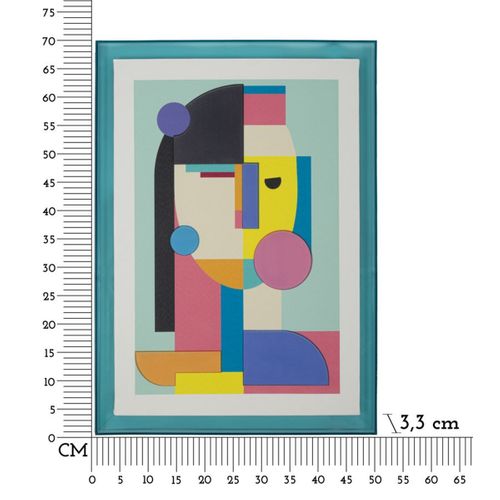 Impression Sur Toile Avec Cadre Psychédélique 5, Bois, Multicouleur, 50x3,3x70 Cm