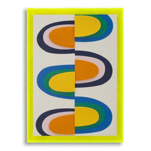 Impression Sur Toile Avec Cadre Psychédélique 6, Bois, Multicouleur, 50x3,3x70 Cm