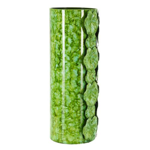 Vase Décoratif Mf850, Métal, Blanc, 18x17,5x46 Cm