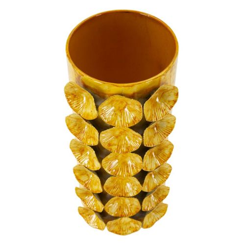 Vase Décoratif Mf853, Métal, Vert, 16x15x33 Cm