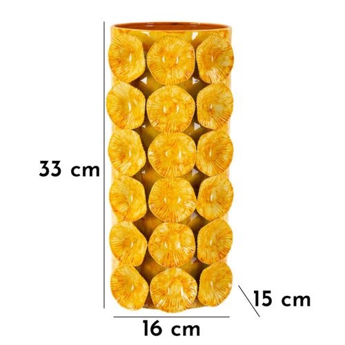 Vase Décoratif Mf853, Métal, Vert, 16x15x33 Cm