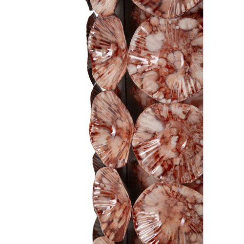 Vase Décoratif Mf854, Métal, Rouge, 12,5x12,5x24 Cm