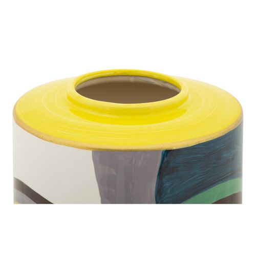 Vase Décoratif Mf837, Céramique, Rouge, 19x19x33 Cm