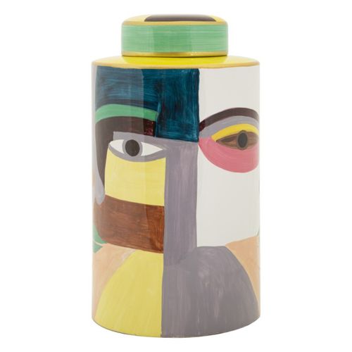 Vase Décoratif Mf837, Céramique, Rouge, 19x19x33 Cm