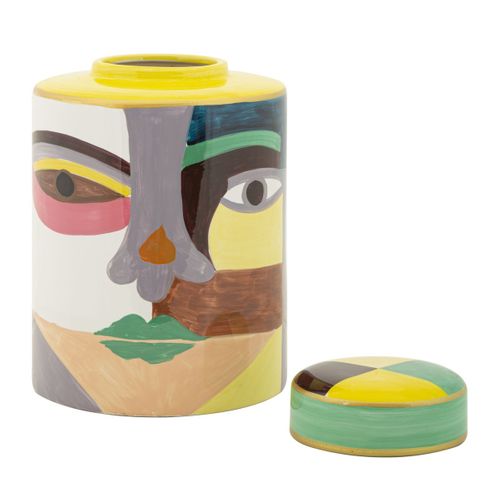Vase Décoratif Mf838, Céramique, Multicouleur, 19x19x28 Cm