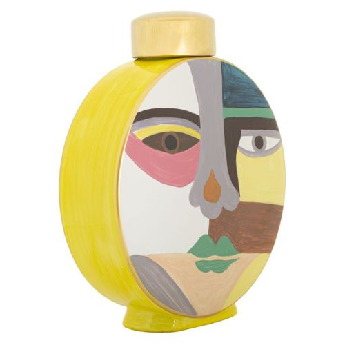 Vase Décoratif Mf846, Céramique, Multicouleur, 23x9x28 Cm