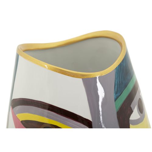 Vase Décoratif Mf844, Céramique, Multicouleur, 19x19x24,5 Cm