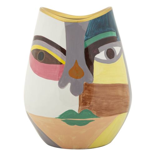 Vase Décoratif Mf844, Céramique, Multicouleur, 19x19x24,5 Cm