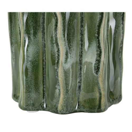 Vase Décoratif Mf848, Céramique, Vert, 12x12x31,5 Cm
