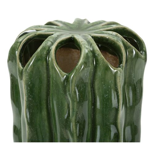 Vase Décoratif Mf852, Céramique, Vert, 11,5x11,5x23,5 Cm
