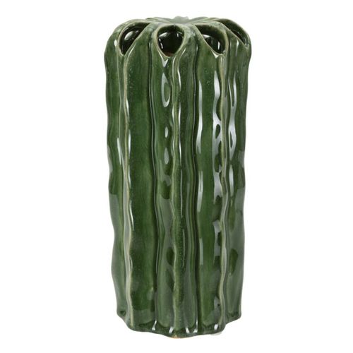 Vase Décoratif Mf852, Céramique, Vert, 11,5x11,5x23,5 Cm