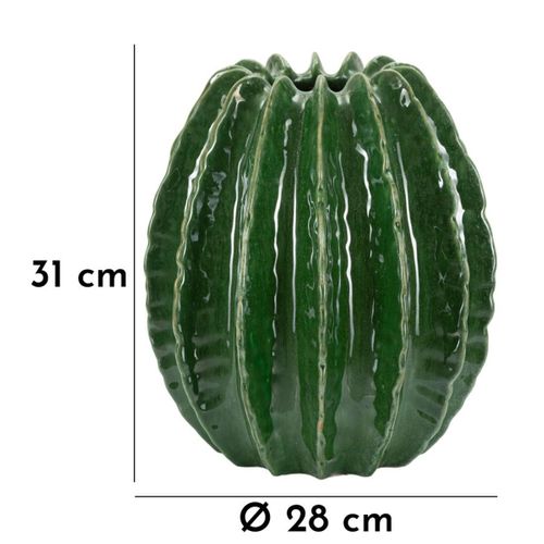 Vase Décoratif Mf831, Céramique, Vert, 28x28x31 Cm