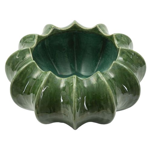 Vase Décoratif Mf834, Céramique, Vert, 31x31x16 Cm