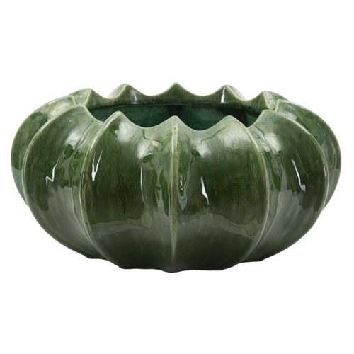 Vase Décoratif Mf834, Céramique, Vert, 31x31x16 Cm