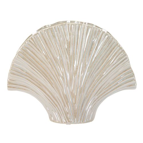 Vase Décoratif Mf843, Céramique, Blanc, 35,5x11,5x27 Cm