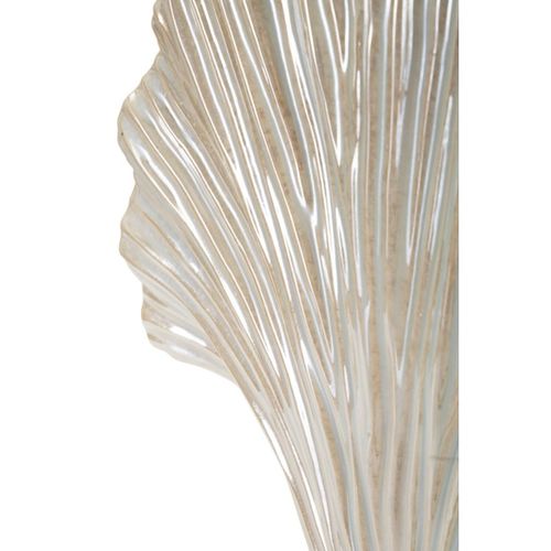 Vase Décoratif Mf843, Céramique, Blanc, 35,5x11,5x27 Cm