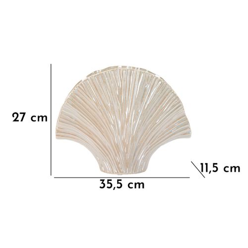 Vase Décoratif Mf843, Céramique, Blanc, 35,5x11,5x27 Cm