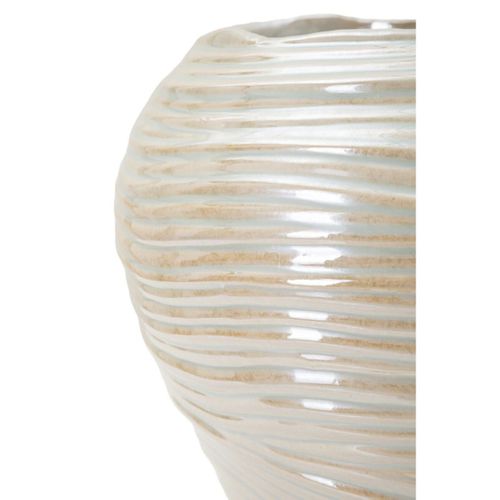 Vase Décoratif Mf841, Céramique, Blanc, 27x27x24 Cm