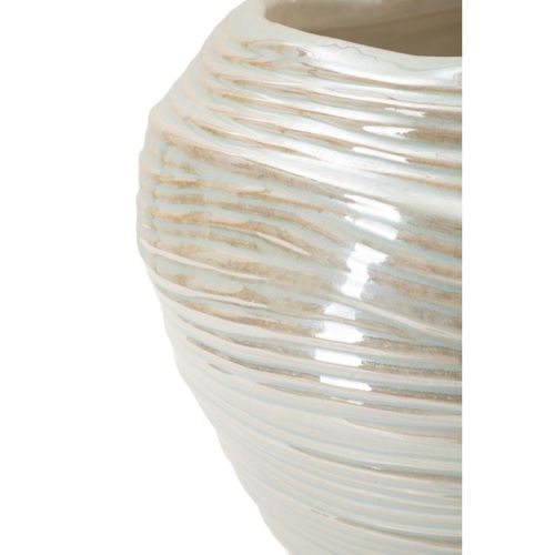 Vase Décoratif Mf845, Céramique, Blanc, 22x22x20 Cm