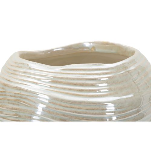 Vase Décoratif Mf845, Céramique, Blanc, 22x22x20 Cm