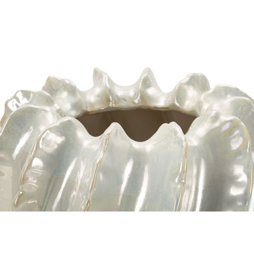 Vase Décoratif Mf812, Céramique, Blanc, 30x30x48 Cm