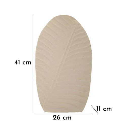 Vase Décoratif Mf809, Métal, Beige, 26x11x41 Cm