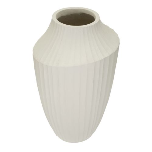 Vase Décoratif Mf816, Polyrésine, Beige, 28,5x28,5x50,5 Cm