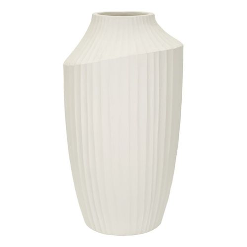 Vase Décoratif Mf816, Polyrésine, Beige, 28,5x28,5x50,5 Cm