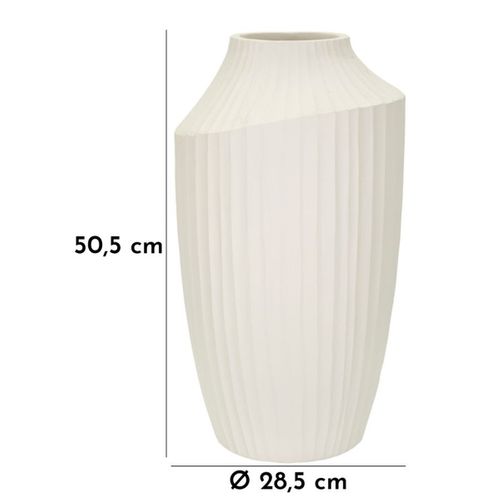 Vase Décoratif Mf816, Polyrésine, Beige, 28,5x28,5x50,5 Cm