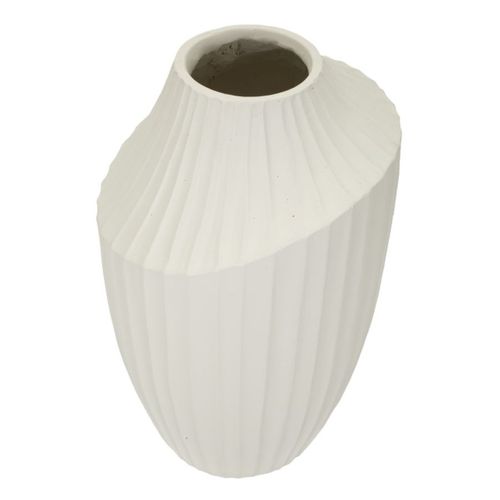 Vase Décoratif Mf836, Polyrésine, Beige, 22,5x22,5x38 Cm