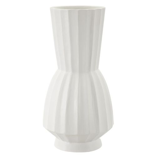 Vase Décoratif Mf828, Polyrésine, Blanc, 25x25x50 Cm