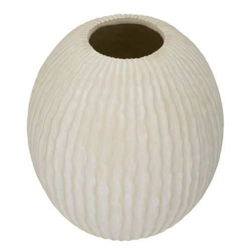 Vase Décoratif Mf814, Polyrésine, Beige, 36,5x36,5x38 Cm