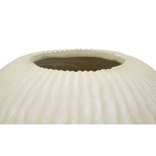 Vase Décoratif Mf814, Polyrésine, Beige, 36,5x36,5x38 Cm