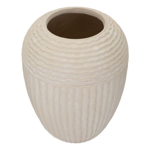 Vase Décoratif Mf818, Polyrésine, Beige, 30x30x38,5 Cm