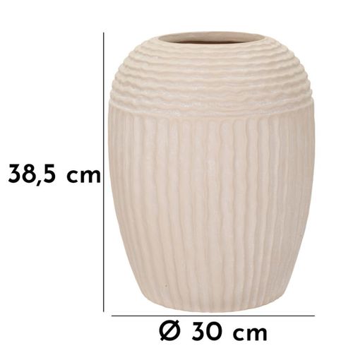 Vase Décoratif Mf818, Polyrésine, Beige, 30x30x38,5 Cm