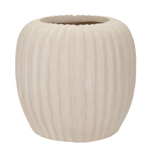 Vase Décoratif Mf835, Polyrésine, Beige, 26,5x26,5x26 Cm