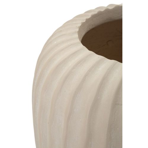 Vase Décoratif Mf835, Polyrésine, Beige, 26,5x26,5x26 Cm