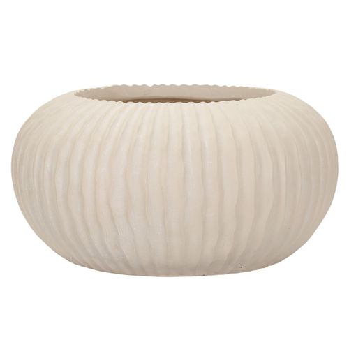 Vase Décoratif Mf829, Polyrésine, Beige, 35x35x18 Cm