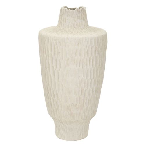 Vase Décoratif Mf819, Polyrésine, Beige, 29,5x29,5x57 Cm