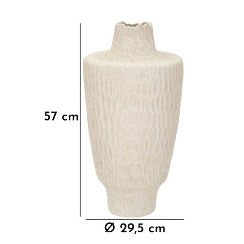 Vase Décoratif Mf819, Polyrésine, Beige, 29,5x29,5x57 Cm