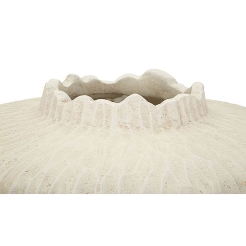 Vase Décoratif Mf824, Polyrésine, Beige, 35x35x32,5 Cm